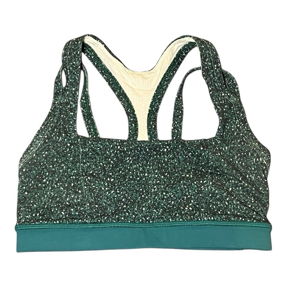 Lululemon Splendour Sports Bra Size 4 Flashback Static Seamist Forage Teal Gym